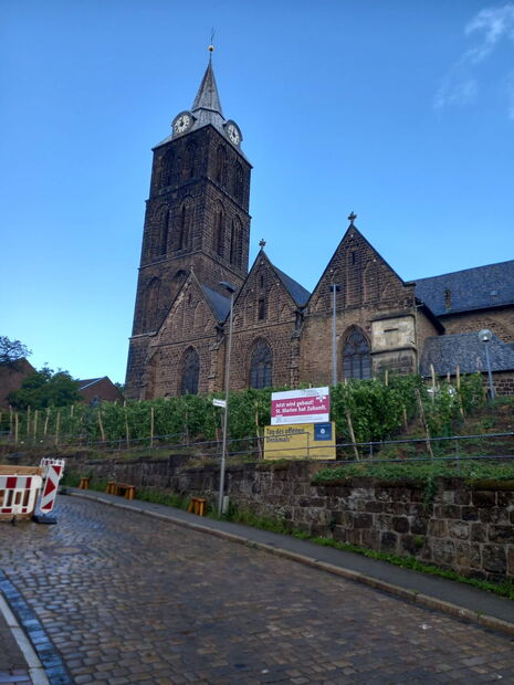 Die Marienkirche von der Hufschmiede aus gesehen